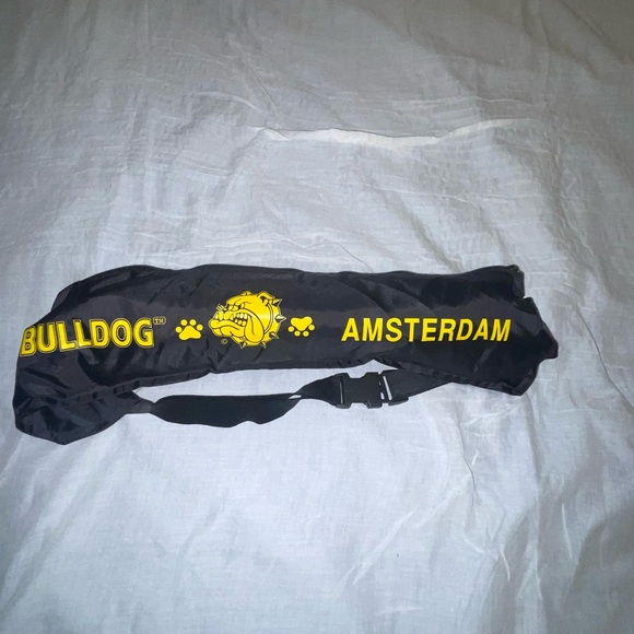 THE BULLDOG AMSTERDAM VINTAGE PACK AWAY WITH  STRAP BLACK WINDBREAKER - Picture 14 of 16